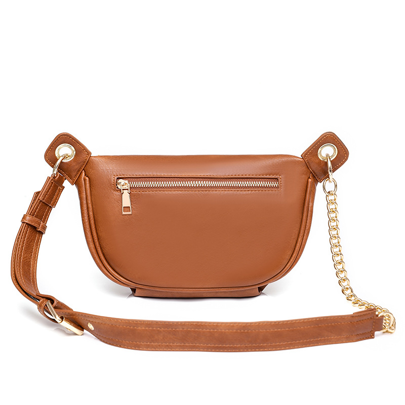 Women's Fashion Bag: Vintage Style Crossbody Bag, Retro PU Leather Chest Bag With Chain Waist Strap - Lightweight For Daily Use New Free Delivery