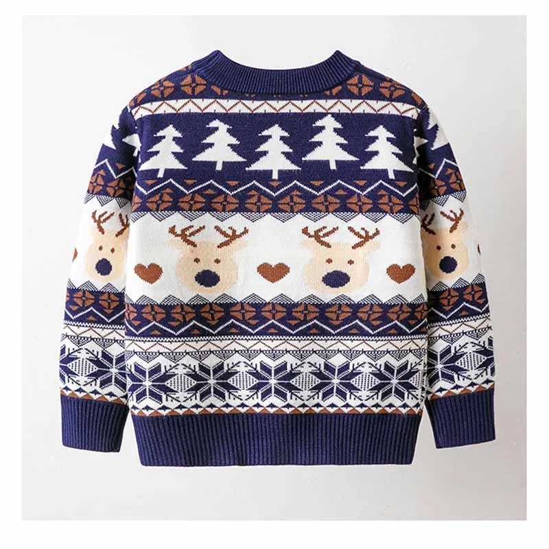 Christmas sweater childrens warm hood sweater girls cartoon knitted sweater autumn and winter cotton hood sweater boys clothing W241025