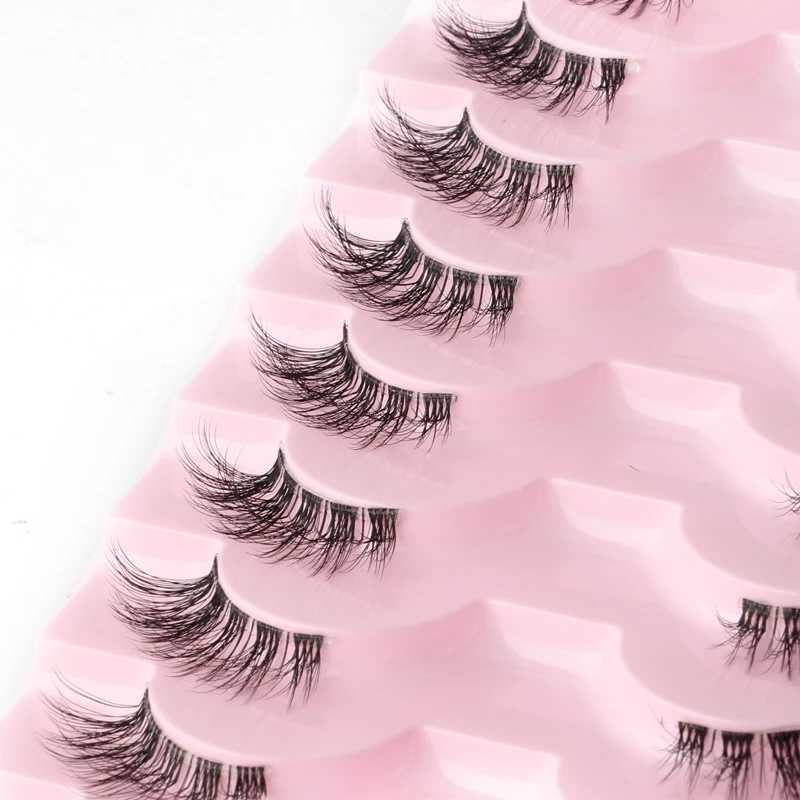 YSDO 3/10 Double Wispy Half Eyelash Fluffy False Eyelash Strip Soft Artificial Mink Eyelash Makeup Roll Eyelash Extension ToolW241024