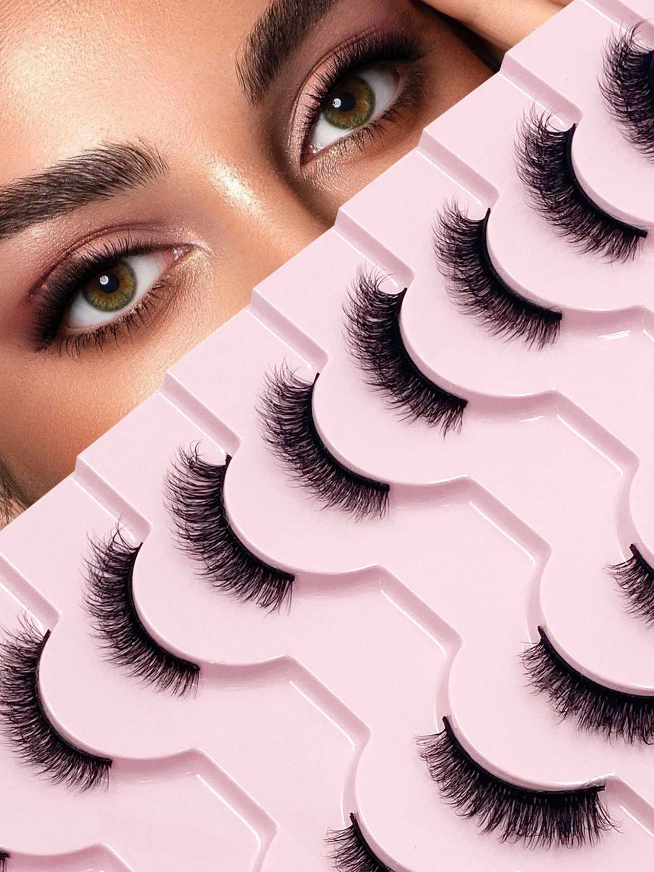 Half Eyelash 10 Half Eyelash Soft Natural Cat Eyelash Makeup Tool False Eyelash Extension Fluffy Artificial RollW241024