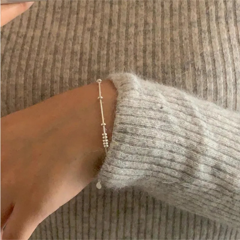 SSTEEL Korean Version 925 Sterling Silver Snake Bone Bracelet Simple For Women Accessoires Fashionable Geometric Jewelry 241024