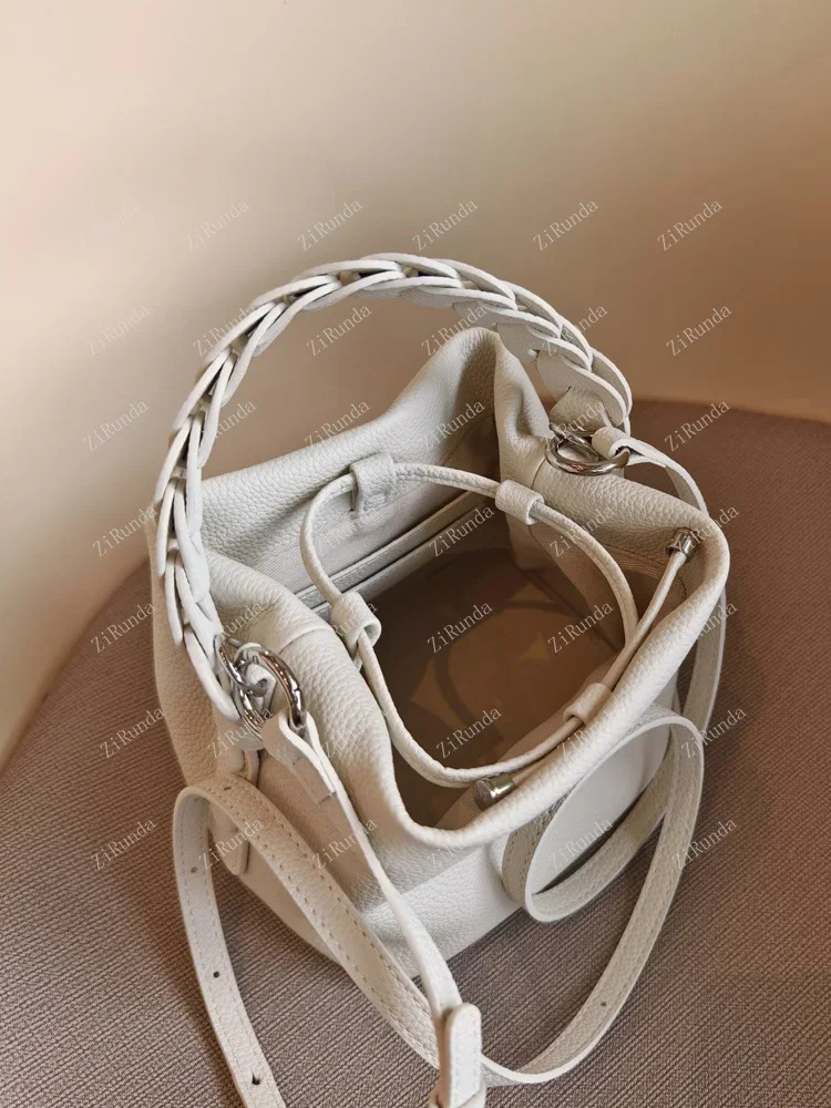 First layer cowhide bucket vegetable basket genuine leather womens bag spring and summer single shoulder handbag 241021