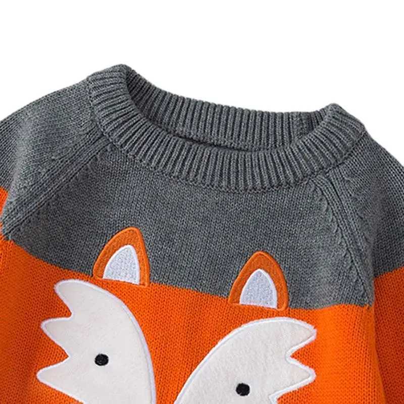 Autumn Boys Sweater Cartoon Girls Baby Winter Knitted Sweater Cotton Baby Zipper Soft O-Neck Turtle Neck Warm Coat Top W241025