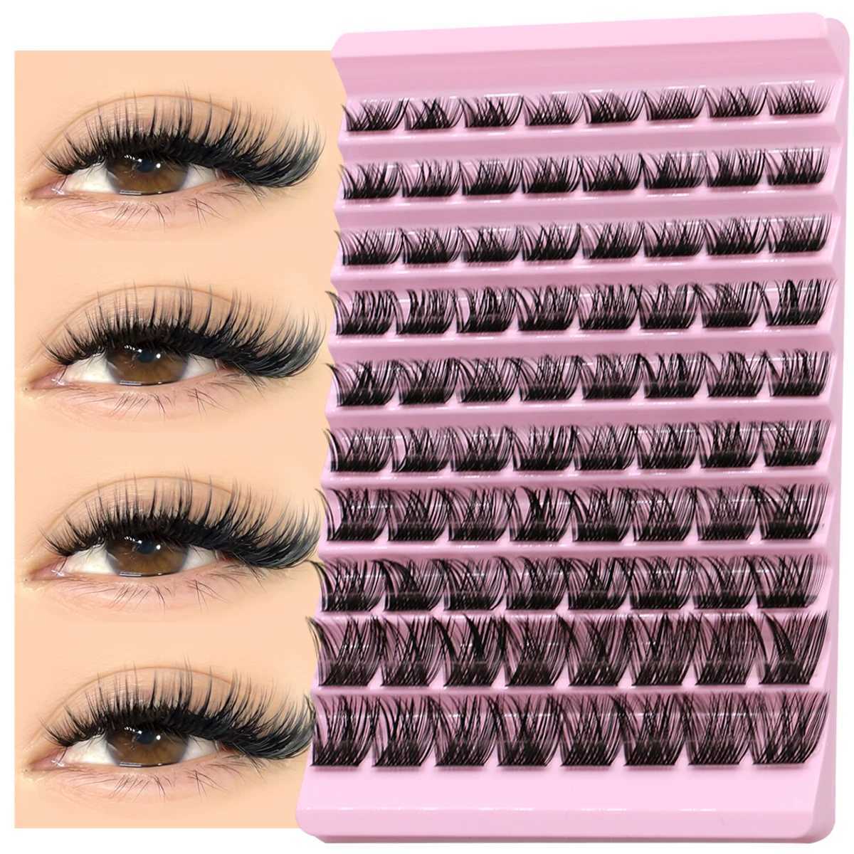 Groinneya DIY Eyelash Extension Kit Personal Eyelash Cluster Mixed Eyelash D Curling Cluster Eyelash Adhesive and Sealing Makeup ToolW241024