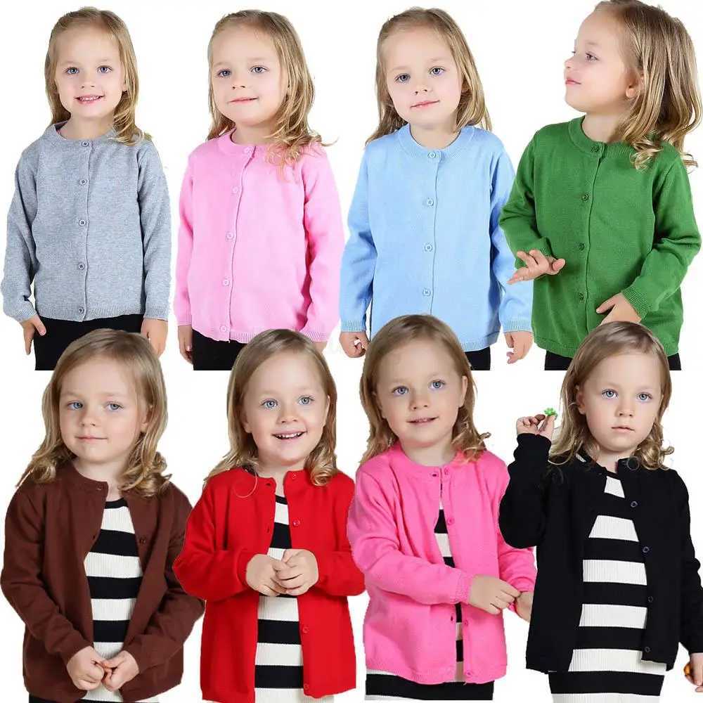 1. 2 3 4 5 6 7 8 9 year knitted cotton cardigans suitable for girls boys children sweaters solid cardigans W241025