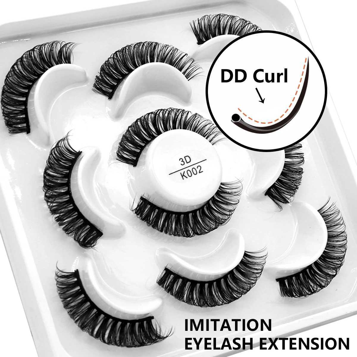 GROINNEYA eyelashes DD curled 10-23mm Russian eyelashes 3D mink eyelashes reusable fluffy Russian striped eyelashes eyelash extensionW241024