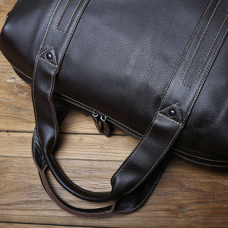 Vintage Leather Men Travel Natural Cowhide Handbag Casual Shoulder Messenger Computer Large Capacity Lage Bag