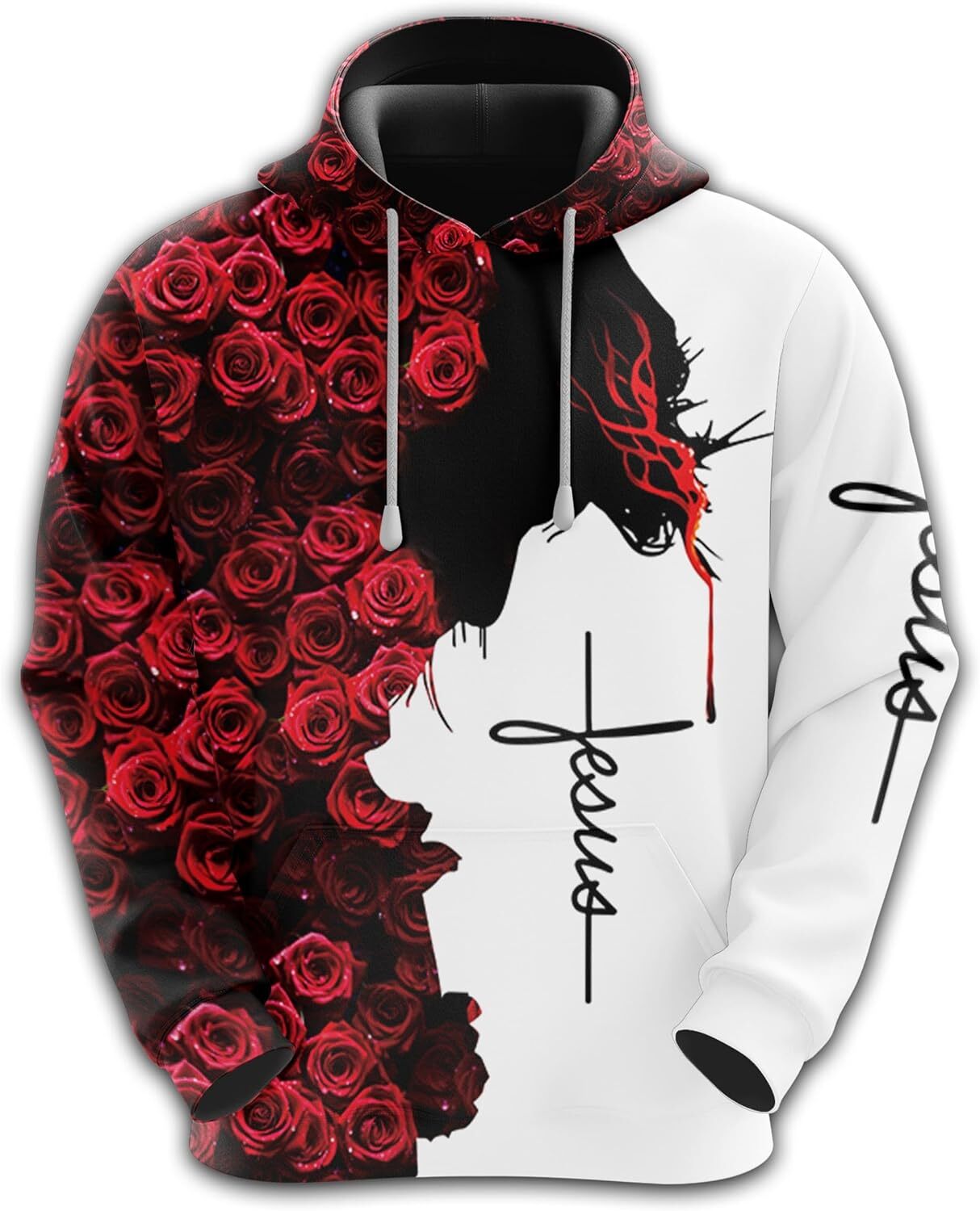 Hoodie for Mens Womens Unisex Hoodie 3D Print Christain Jesus Lovers Pullover Hooded Sweatshirt Hoodies With Big Pockets Make-believe fashion Pullover