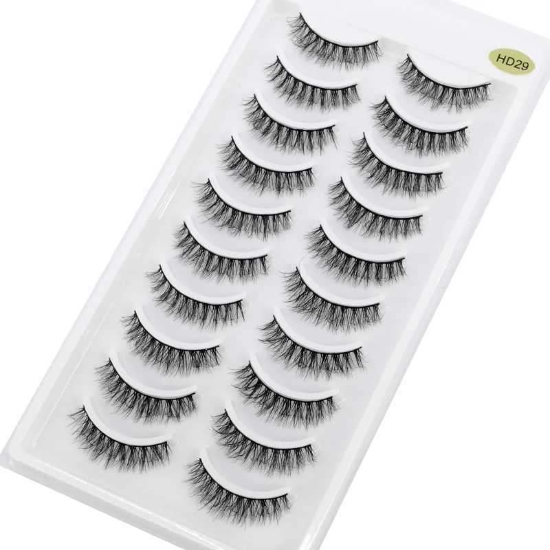 New 10 pairs of natural long holiday eyelashes fake eyelashes makeup 3D mink eyelashes extended short eyelashes mink eyelashes beautyW241024