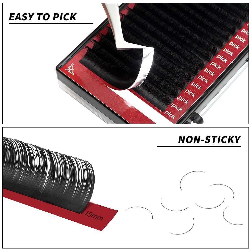 20 Row Eyelash Extension Matte Professional Soft Natural Makeup Advanced False Eyelash Extension Artificial RollW241024