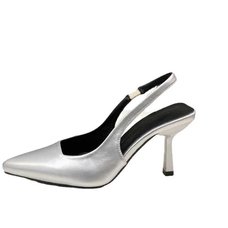 High Quality New summer Fiable Pointed solid color shoulder strap thin boots suitable for womens large boots and single shoes T241024