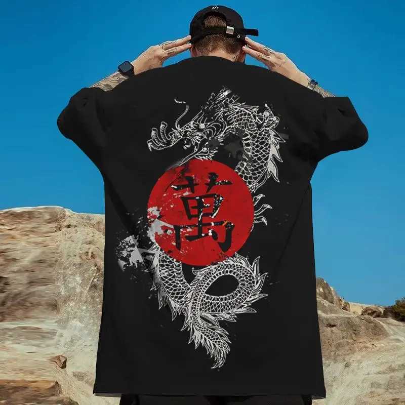 Ukiyo-E T-Shirts For Men 3d Shark Print Mens Clothing Street Harajuku Tees Fashion Casual Short Sleeved Loose Oversized T-ShirtXJ250117