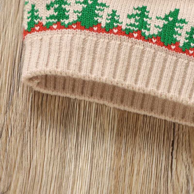 Baby Boy Christmas Sweater Long Sleeve Round Neck Truck Printed Knitted Floral Baby Parachute Top Childrens Winter Warm Clothes W241025