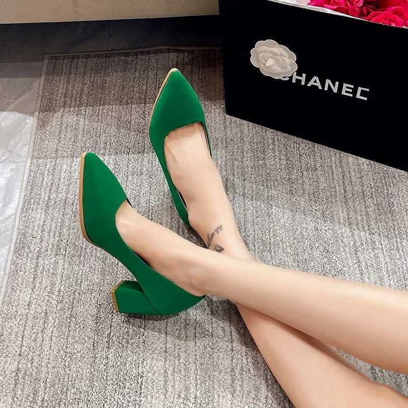 Purple High Heels Autumn New Womens Pump Comfortable Shallow Office Womens Shoes Sexy Point Toe Thick High Heels Large Size 43 M241024