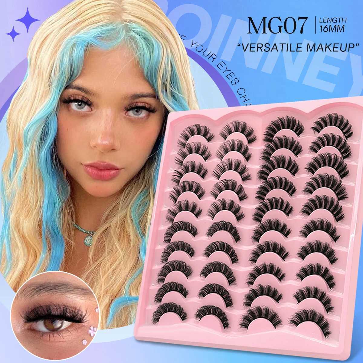 Russian striped eyelashes 5/10/20 pairs fluffy mink eyelashes 3D false eyelashes Russian eyelashes D curly false eyelashes makeupW241024