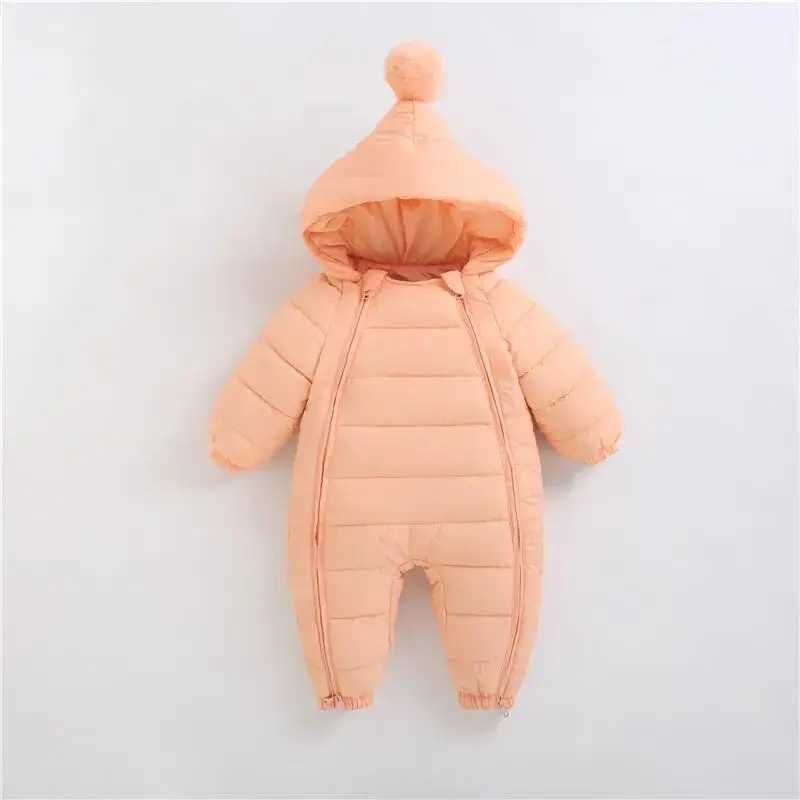 Newborn baby quilted jumpsuit boys and girls plus velvet thick romper baby toddler plus cotton clothes autumn and winterXJ241025