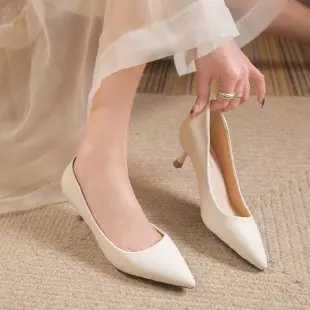 High Quality High heels womens spring new sexy nodding shallow mouth temperature ultra-thin high heels black single shoes T241024