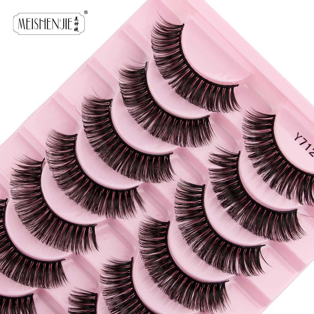 3/10 pairs of soft false eyelashes dramatic thick Russian eyelashes 3D mink eyelashes reusable fluffy Russian striped eyelash makeup toolW241024