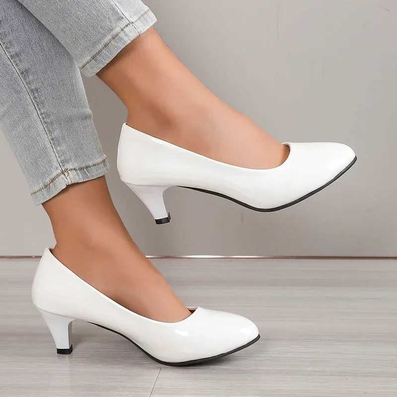 High Quality New Womens High Heels Nude Shallow Mouth Pump Fi Shoes Office Work Party Shoes Womens Wedding Shoes Solid Color High Heels T241024