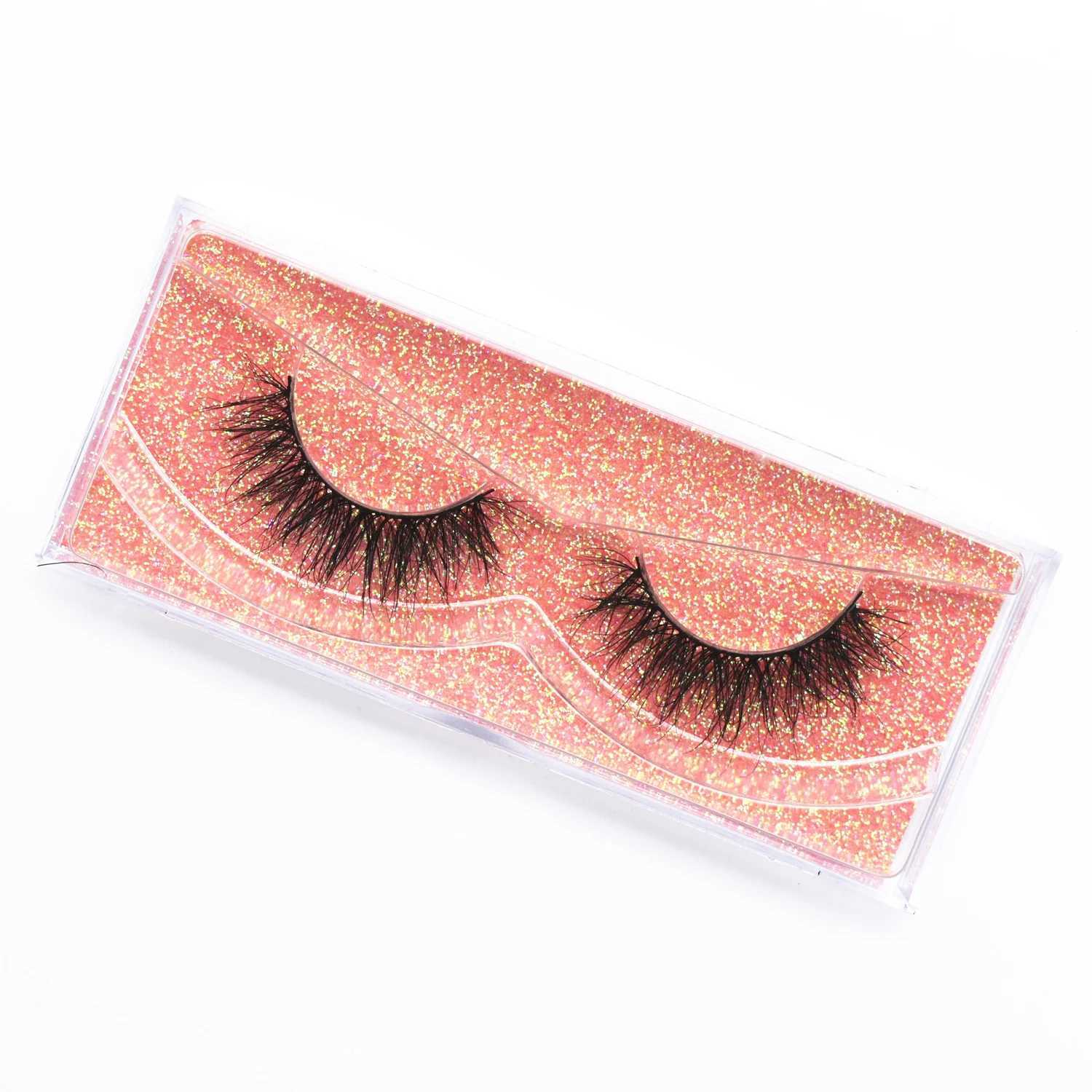 Mink Eyelash 3D Mink Eyelash Wispy Natural Round Eyelash No Mink Cilia Posticos Full Eyelash Makeup EyelashW241024