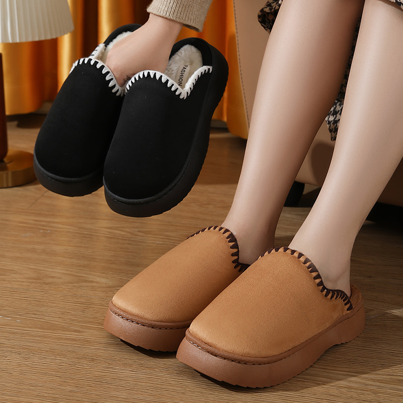 2024 new free shipping designer shoes mens flat sandals for women fury slippers winter cotton slippers warm thick soled home thick plush slippers slid