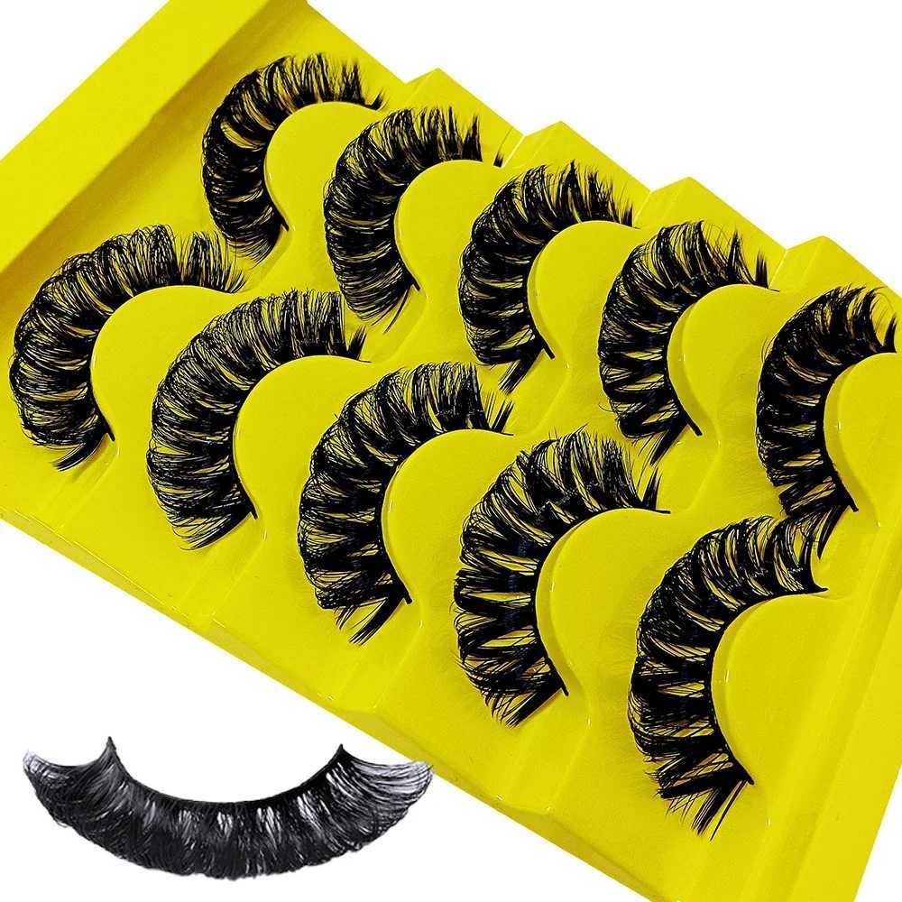 5 pairs of DD curly Russian false eyelashes 3D mink eyelashes can be reused fluffy false eyelash extensionsW241024