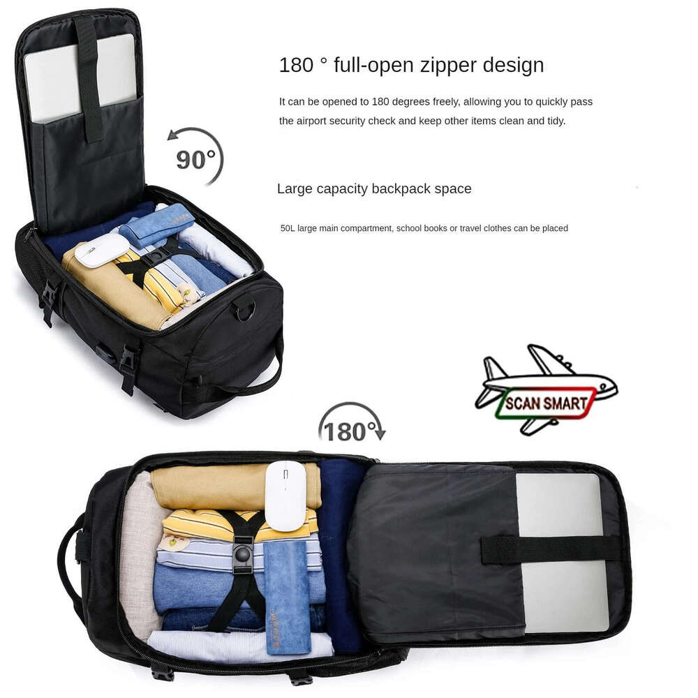 Multifunctional Leisure Mountaineering Fiess Backpack 50L Large Capacity Travel Handbag Can Hold A 19-Inch Laptop