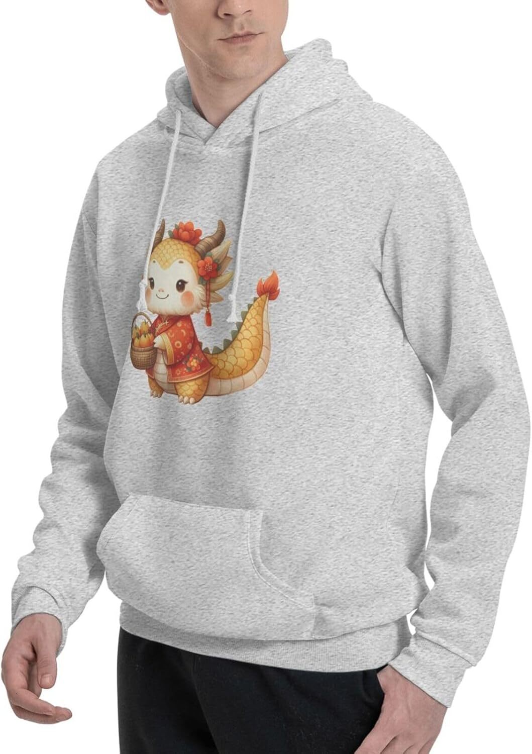 Hoodie for Mens Womens Funny Cartoon Chinese Dragon Print Hoodie for Women Men Animals Sweatshirt Clothing Graphic dragon