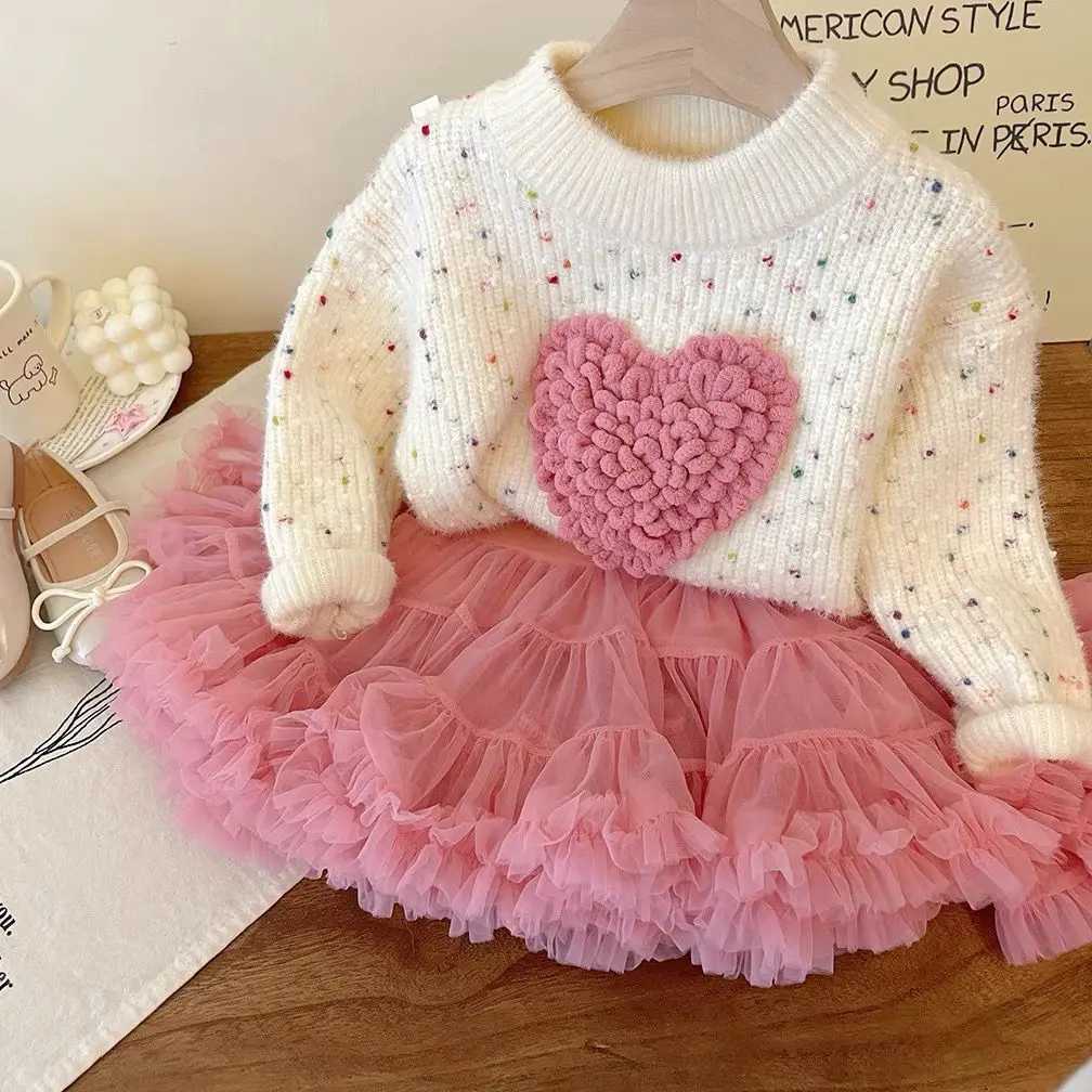 Girls mink wool sweater likes new autumn and winter fashion princess style childrens thick bottom sweater W241025