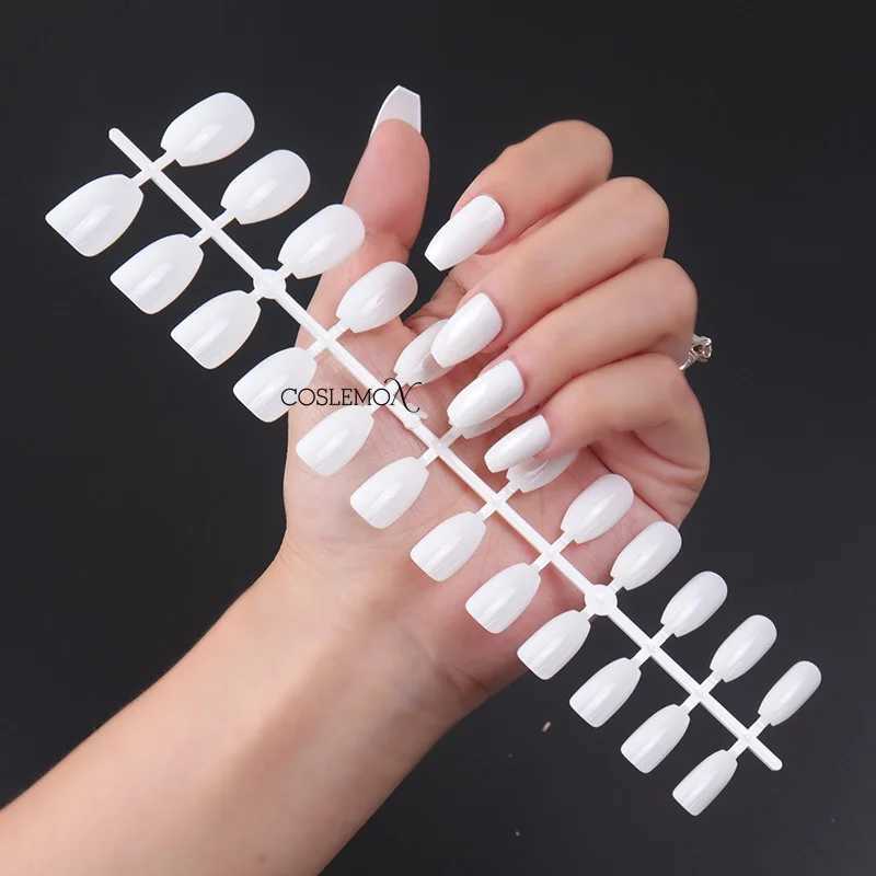 24pcs/set False Nails Short Ballet Bright Color Wearable Fake Nails Press Round Head Full Cover Removable Finished NailsXJ241025