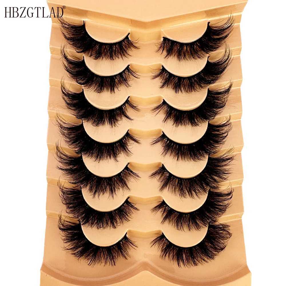 New 7 pairs of cat eye eyelashes 3D natural false eyelashes 5d fluffy soft cross comic eyelashes Wispy natural eyelash extension makeupW241024