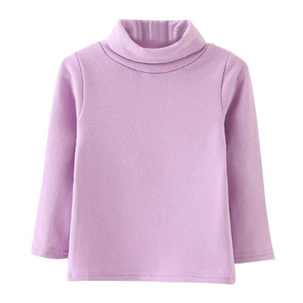 Childrens sportswear for boys and girls warm high neck top T-shirt autumn long sleeved childrens soft T-shirt W241025