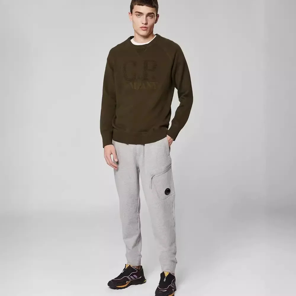 Cp casual and fashionable mens loose and simple solid color sports pants with zipper pocket n Nichepocket zip up 241025