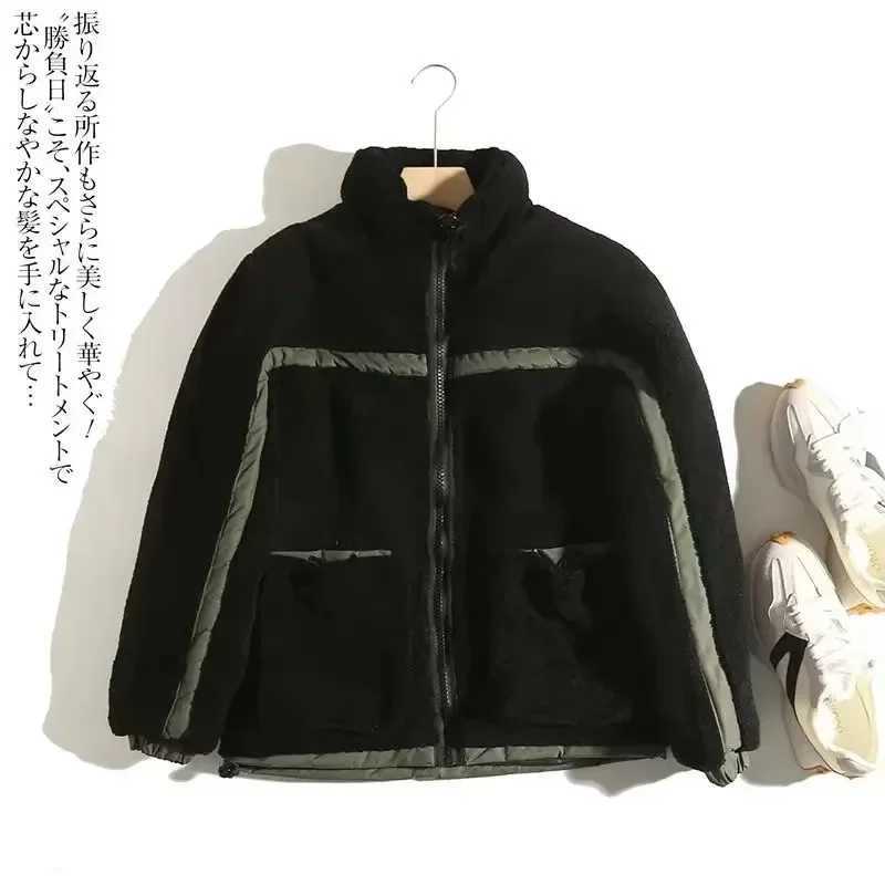 Mens winter warm jacket Lambswool thick wool pocket jacket casual climbing outdoor high neck windproof jacket men 2024 W241024