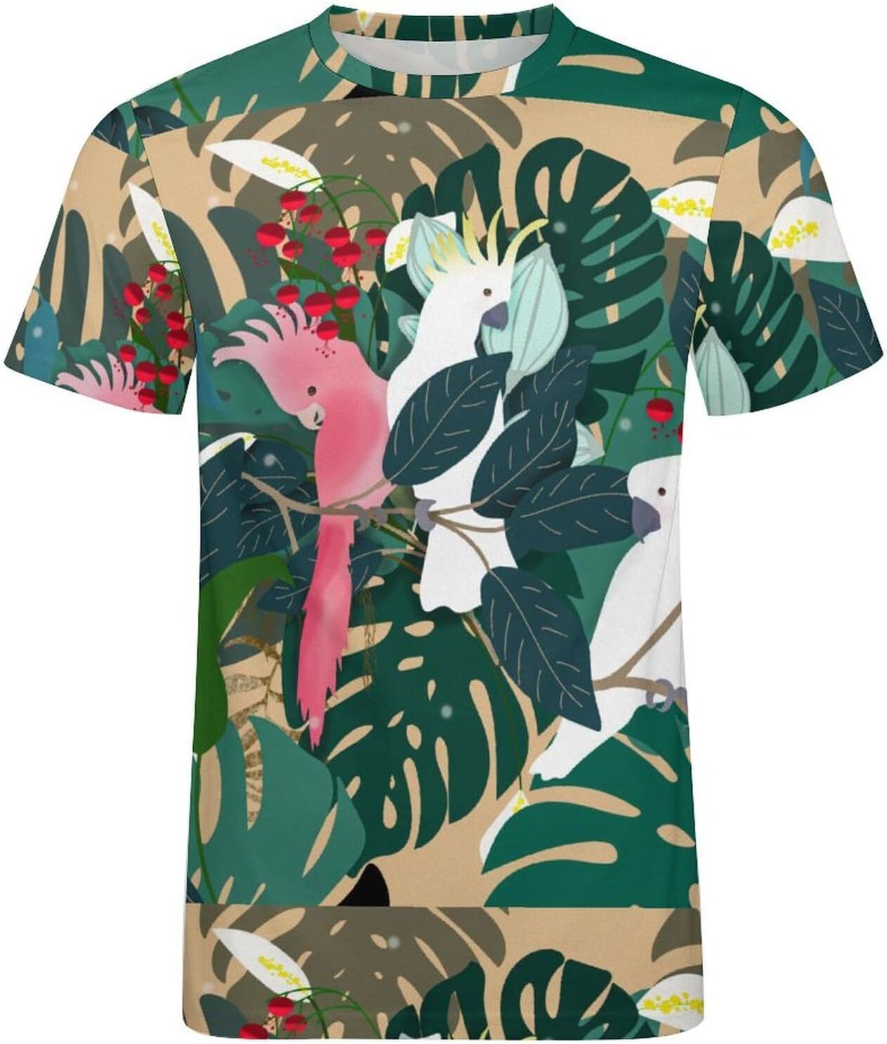 Mens T shirt Toucan Tropical Pattern Cotton T-Shirt 3D Printed Casual Shirt Men's Crew Neck T-Shirt All-in-one fashion tee cool Casual tops summe