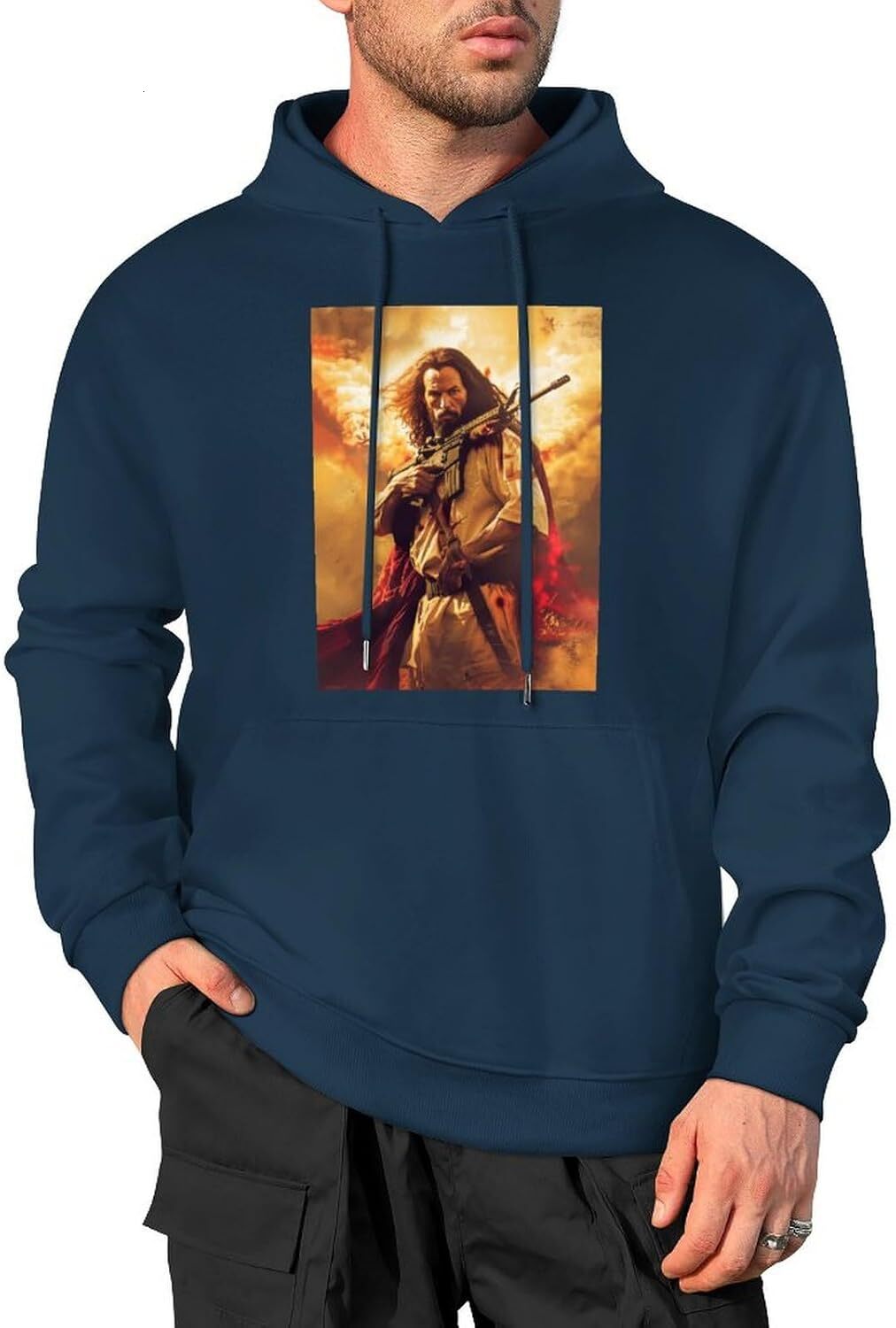 Hoodie for Mens Womens Mens Jesus Hoodies Pullover Novelty Funny Graphic Casual Oversized Cotton All-in-one fashion Hoodies sweatshirt Pullover Long S