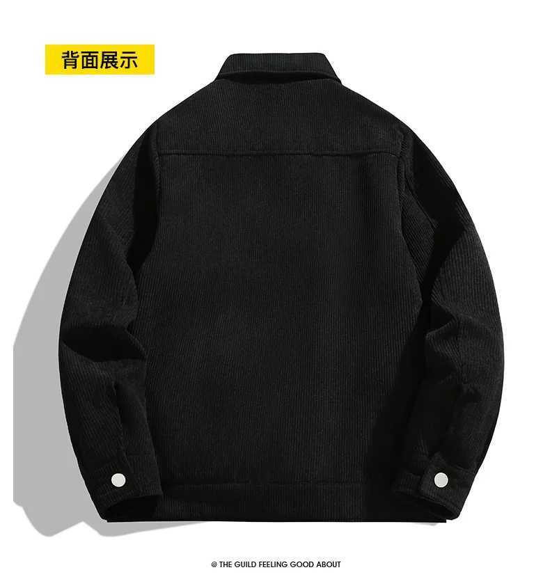 Mens winter jacket retro when Corduroy jacket Lambswool loose lining winter jacket truck cargo workwear LTI pocket jacket W241024