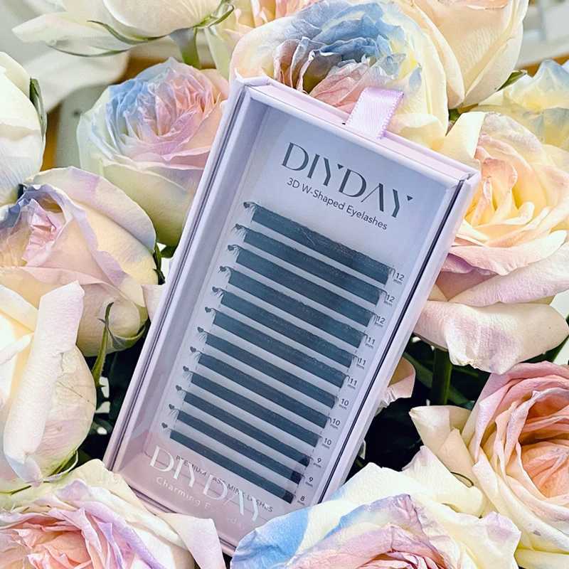 DIYDAY 3D W eyelash extension 6D W-shaped Bloom pre made eyelash powder C D curly natural false eyelash extension makeupW241024