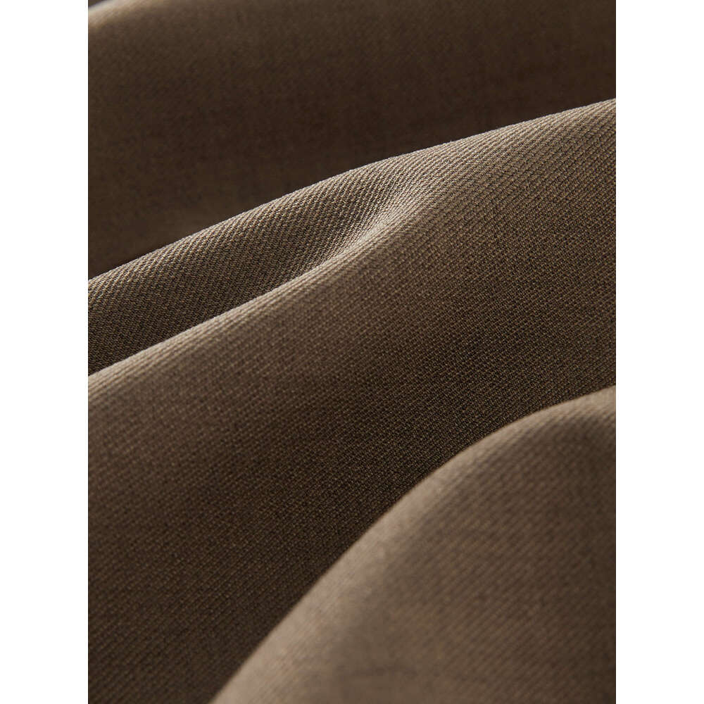 FSLE Women Skirts Asymmetric Design Female Brown Pleated A-E Winter Thicken Long Twill Skirt 24Fs14622