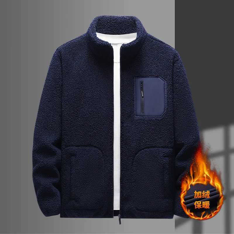 Mens wool jacket soft and windproof full zipper splicing work pocket outerwear casual sports thick outerwear Ramsworth jacket W241024