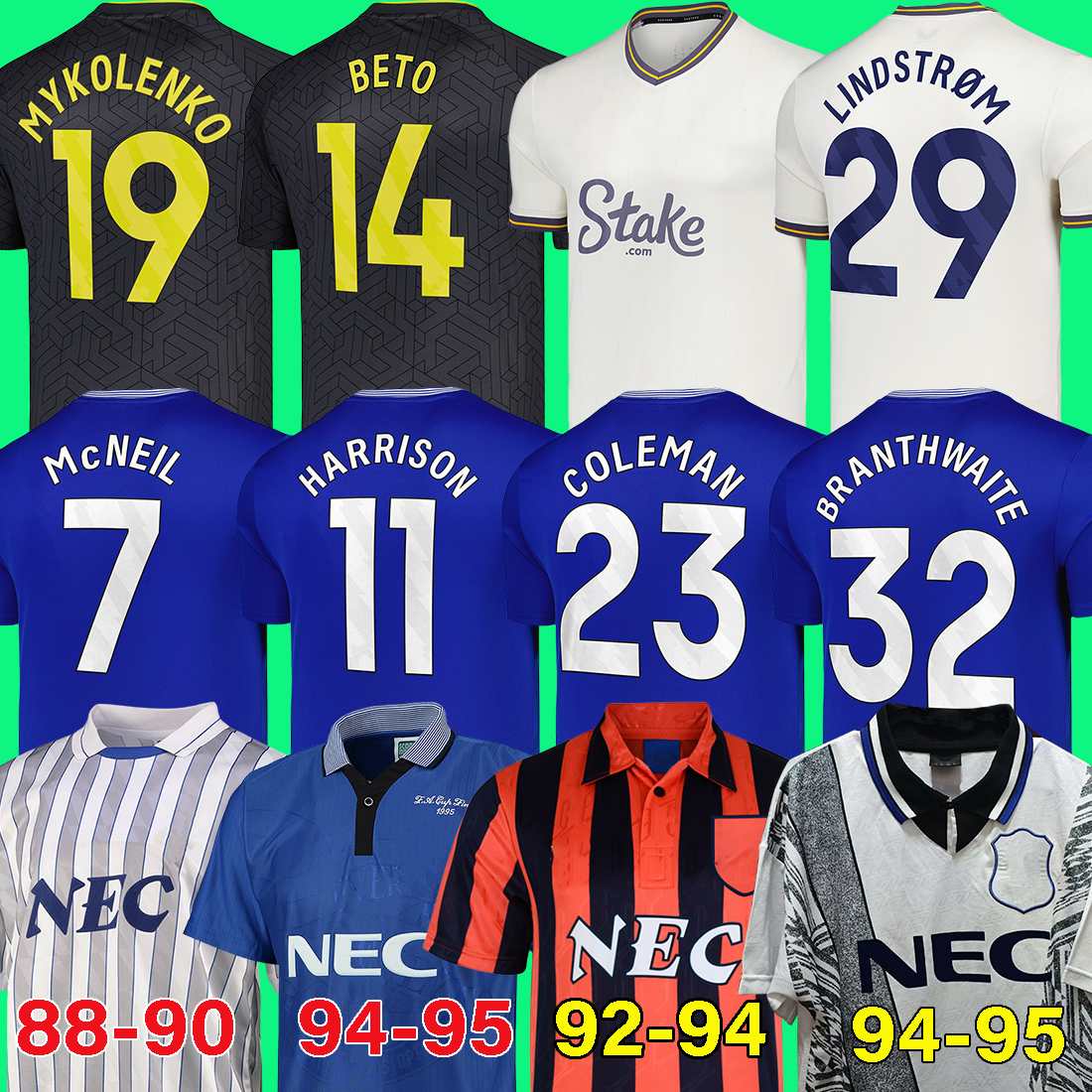 24 25 McNEIL BETO soccer Jersey TARKOWSKI football shirt 2024 2025 DANJUMA HARRISON DOUCOURE MYKOLENKO PICKFORD men kids kids 88 90 92 94 95 97 99 retro Vintage