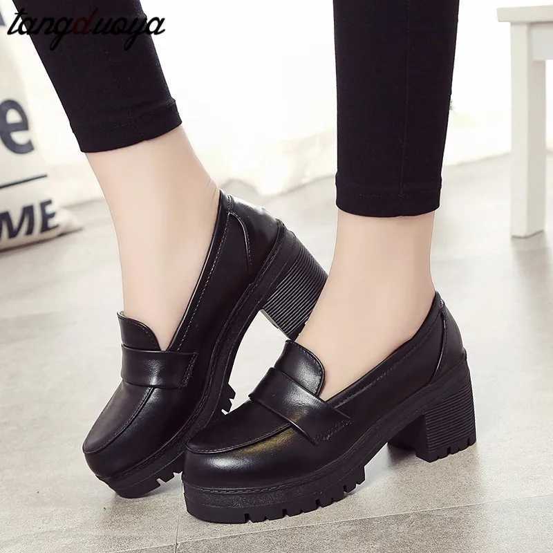 High Quality Japanese high school student shoes girl Lolita shoes cosplay shoes JK uniform PU leather Loafers casual shoes T241024