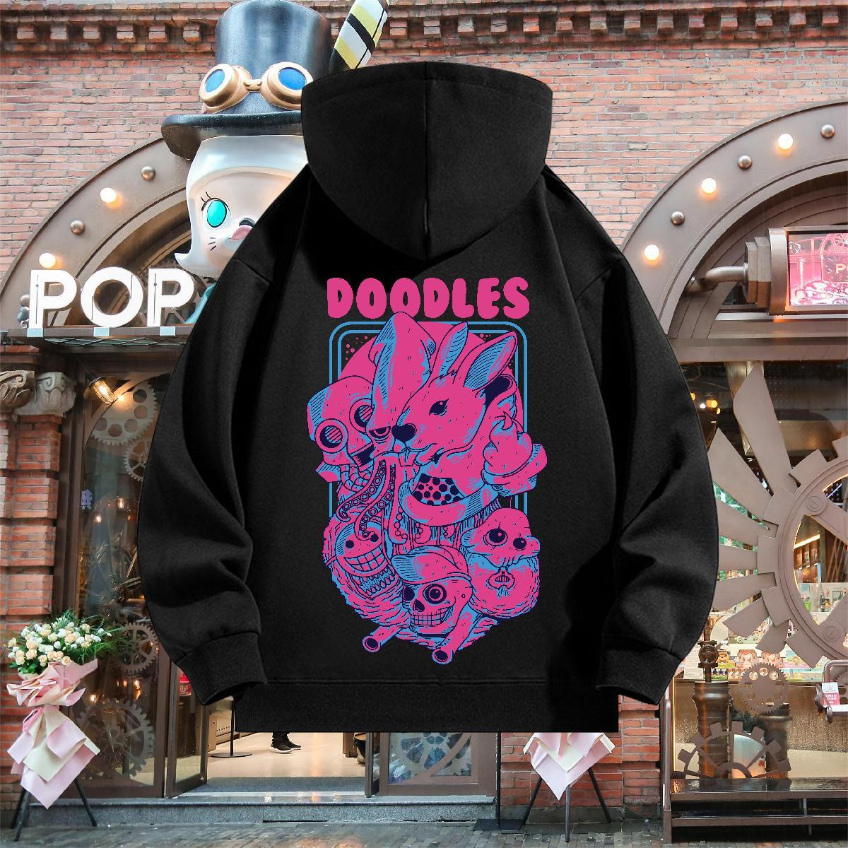 Classic Casual Men's Hooded Sweatshirt Long Sleeve Soft Loose Fit Men Clothes Hoodie Custom Printed Top Pullover Hoodie Autumn Winter Casual Warm