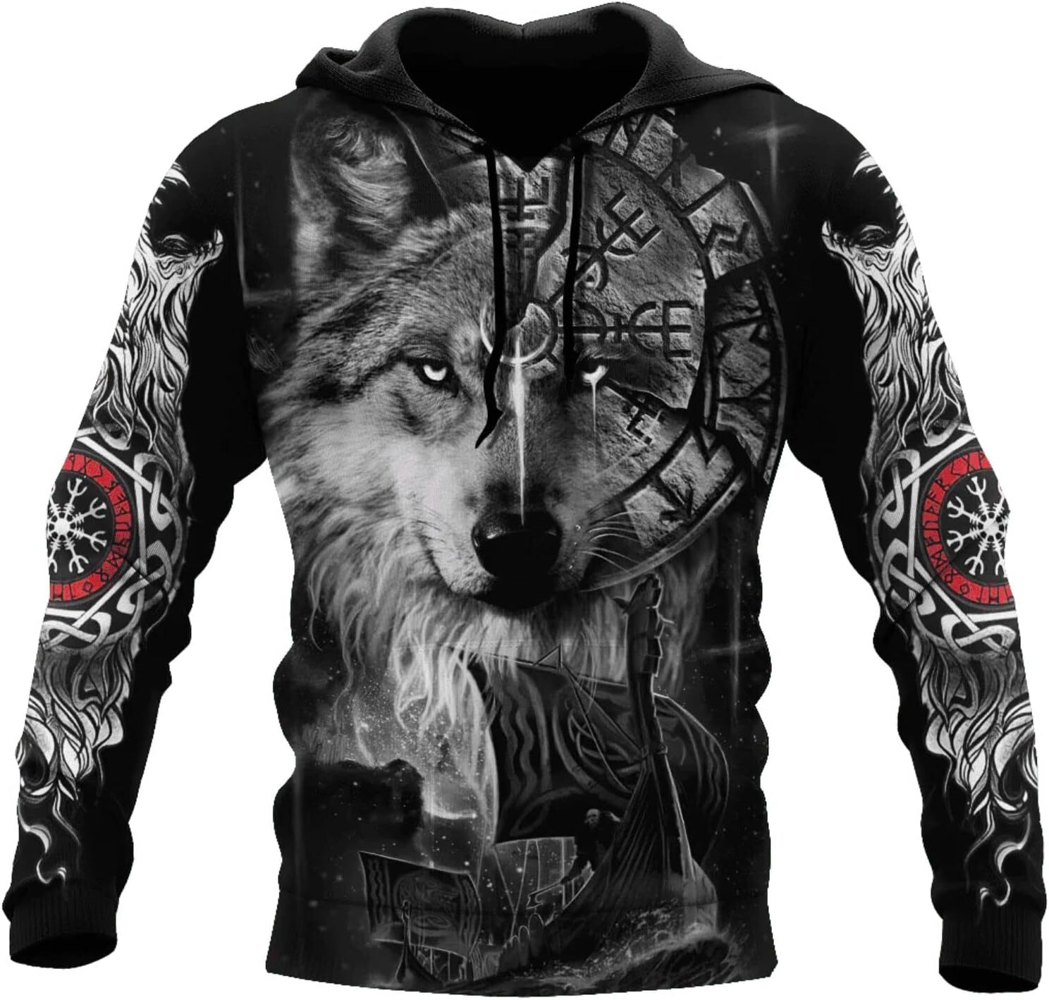 Hoodie for Mens Womens - Wolf 3D All Over Printed Hoodie Unisex 3D Print Design Pullover For Men And Women Multicolor Full Graphi Fashionable and Warm