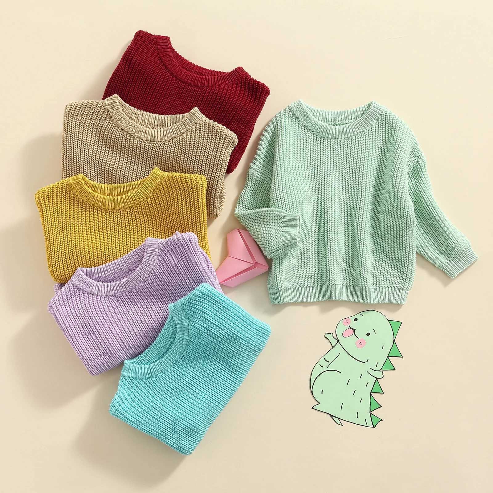 15 colors autumn childrens knitted sweater 0-5Y newborn boys and girls candy color zipper casual cotton baby sweater clothing W241025