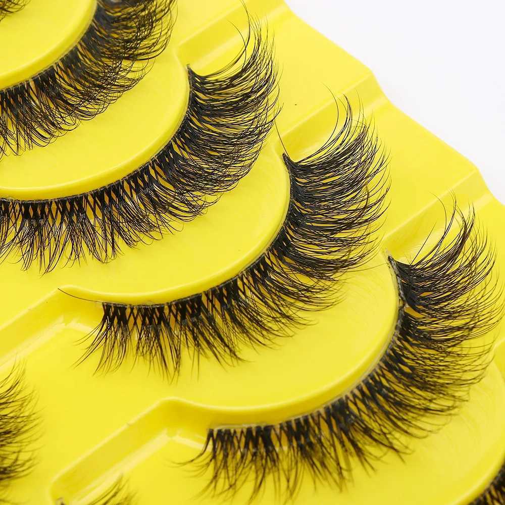 Invisible eyelash with 10 pairs of 3D artificial mink eyelashes natural short transparent stem eyelashes transparent tape soft eyelash extensionW24102