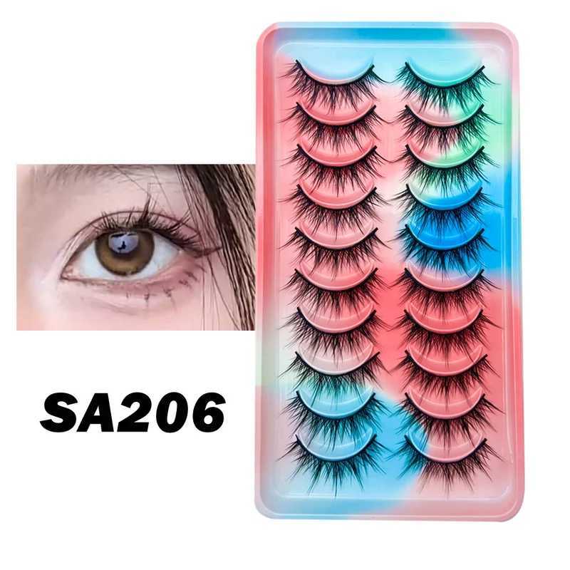Natural eyelashes 5/10 pairs 3D mink eyelashes comic eyelashes eyelash strips soft light false eyelashes makeupW241024