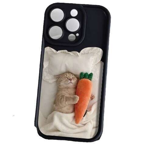 Sleeping Cat Suitable for iPhone 16 Promax Apple 14 Por Phone Case 12/13 All Inclusive 11 Premium 15