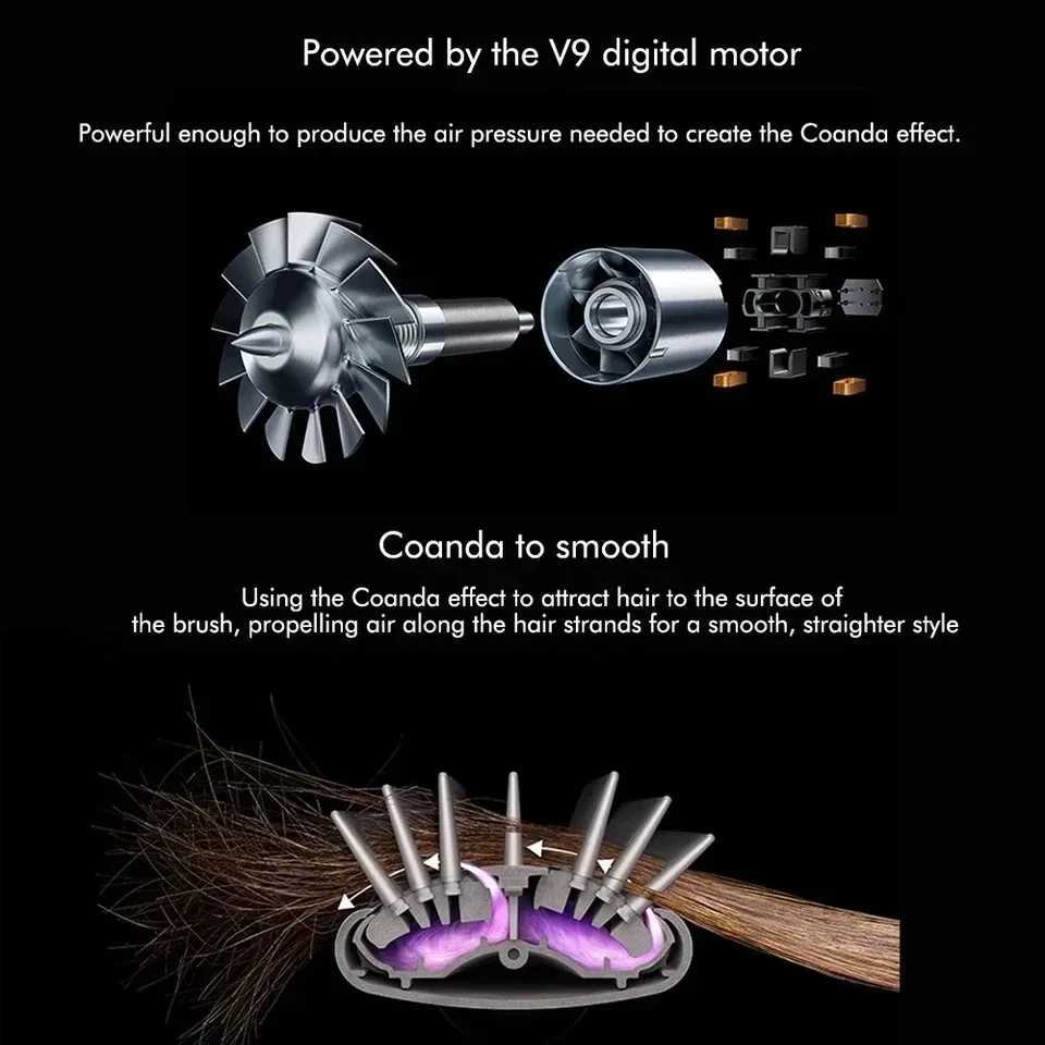 New 5-in-1 multifunctional stylist curling straightener with brush and multifunctional hair dryer suitable for family travel W241025