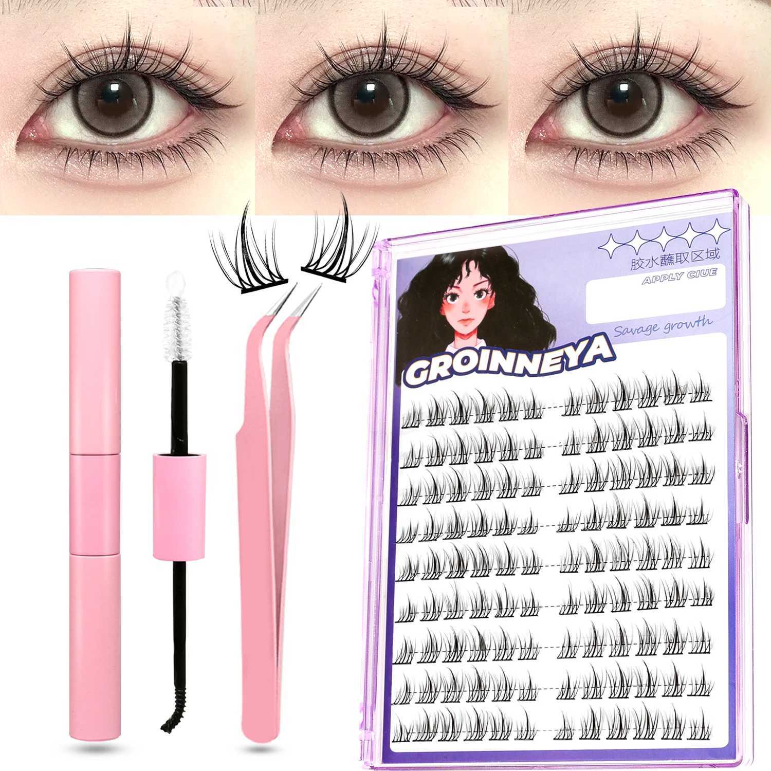 DIY False Eyelash Cluster Kit Manga False Eyelash Natural Animation Eyelash Effect Personal Eyelash Extension Kit MakeupW241024